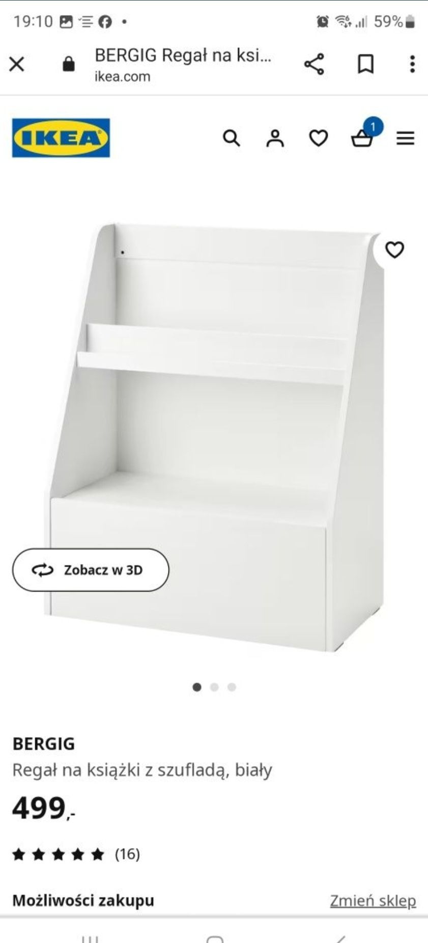 Regał na książki z szufladą Ikea