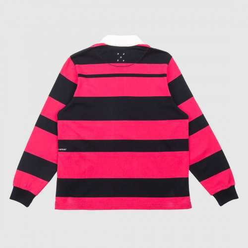 Поло Pop Trading Company Striped Rugby Polo Pink/Navy