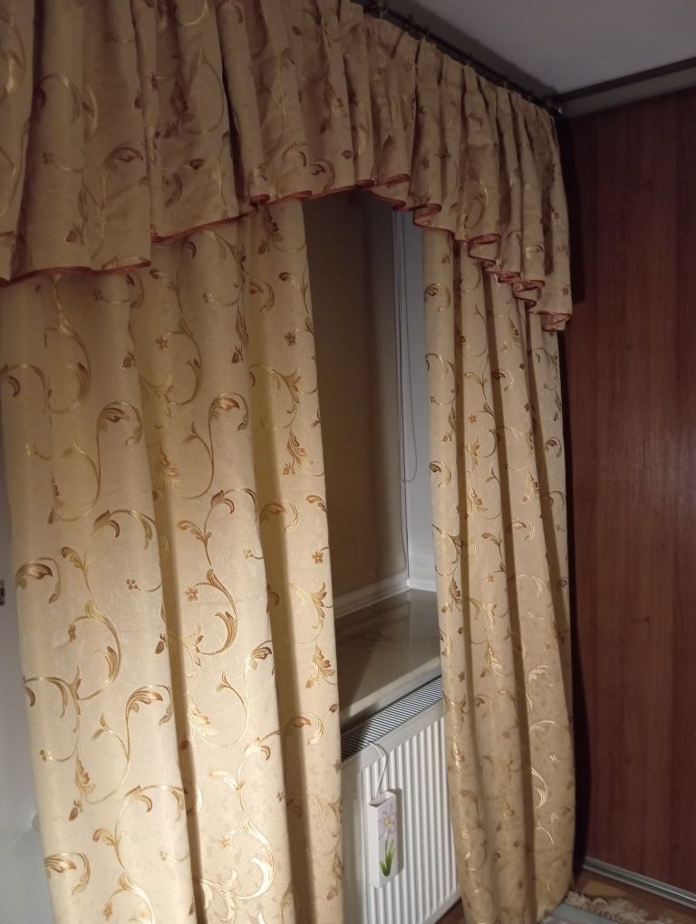 Zasłony retro 2 szt i lambrekin