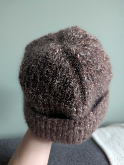 Wełniana czapka dockerka brąz wełna jedwab moher