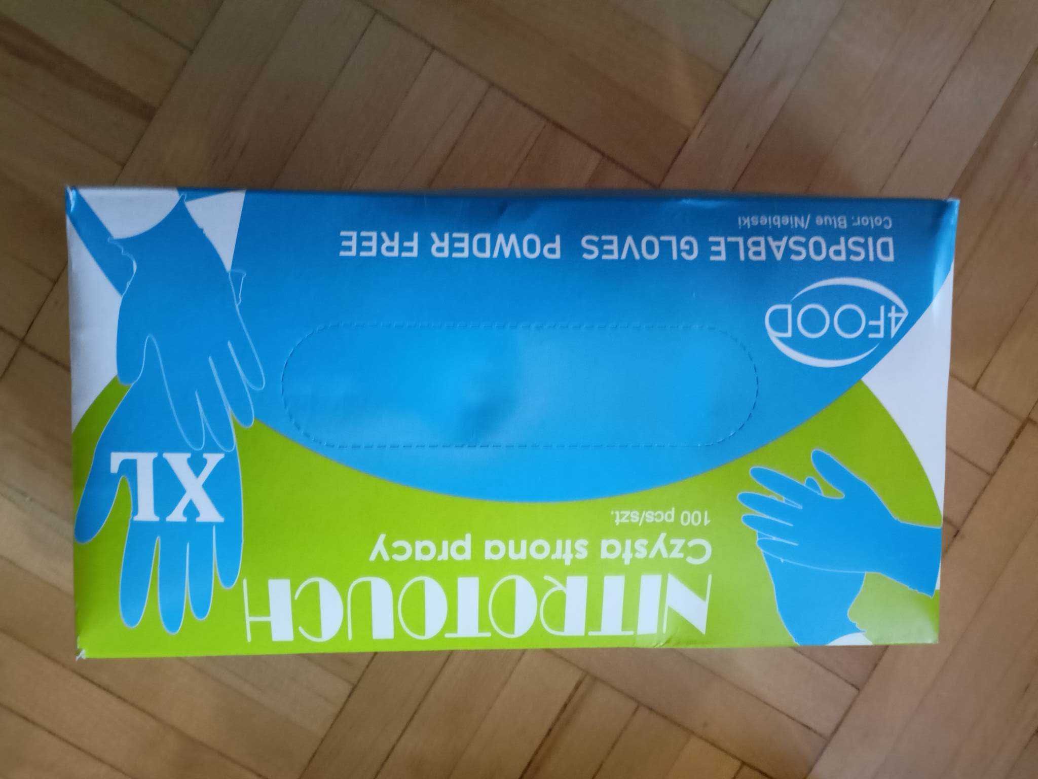 Rękawice jednorazowe nitrylowe bezpudrowe rozmiar XL 100 szt.