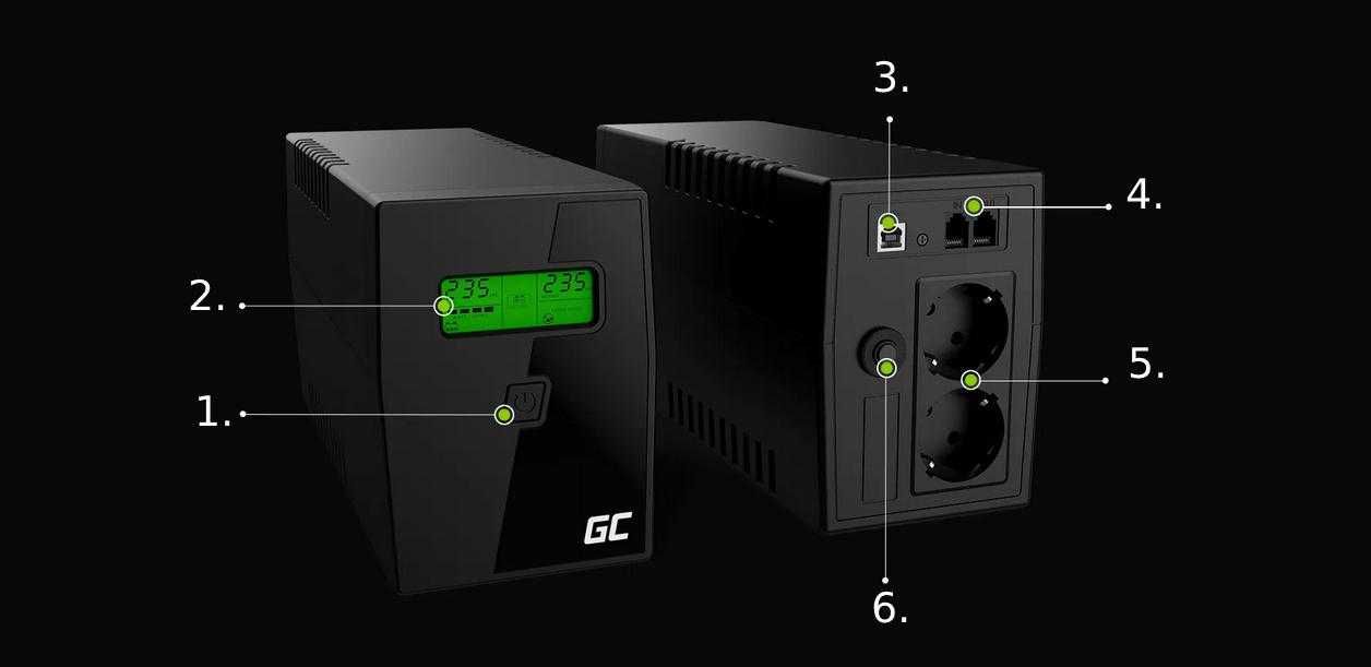 UPS AWARYJNY Green Cell 600VA 360W UPS01LCD Eltrox Poznań