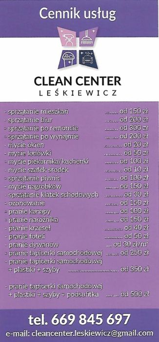 Sprzątanie mieszkań/domów/pranie tapicerki