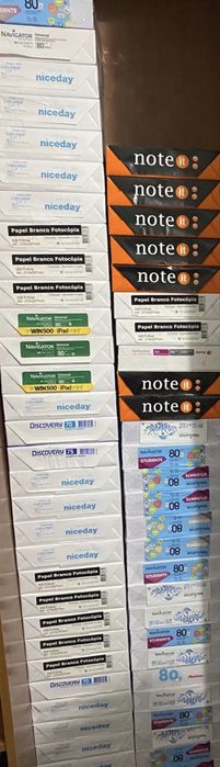 Resmas de Papel Diverso cor branca de 80 gr