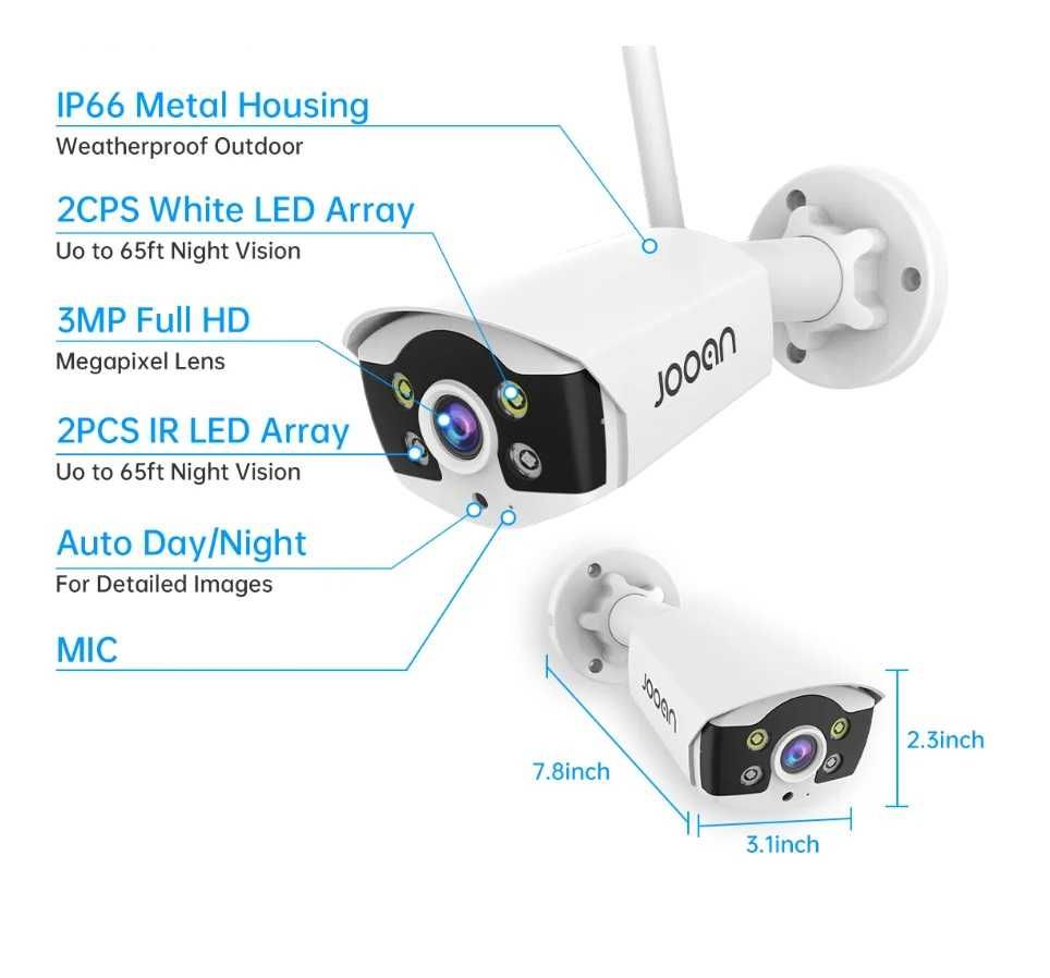 Kit CCTV WiFi videovigilância 8CH 4/8 câmaras 3MP