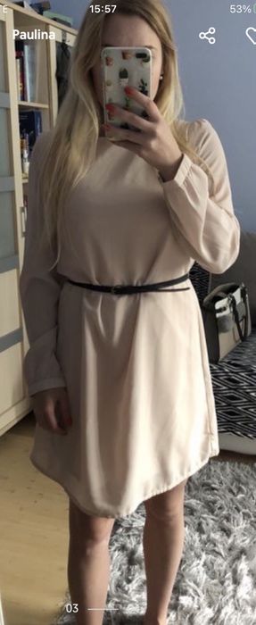 Sukenka bezowa elegancka S