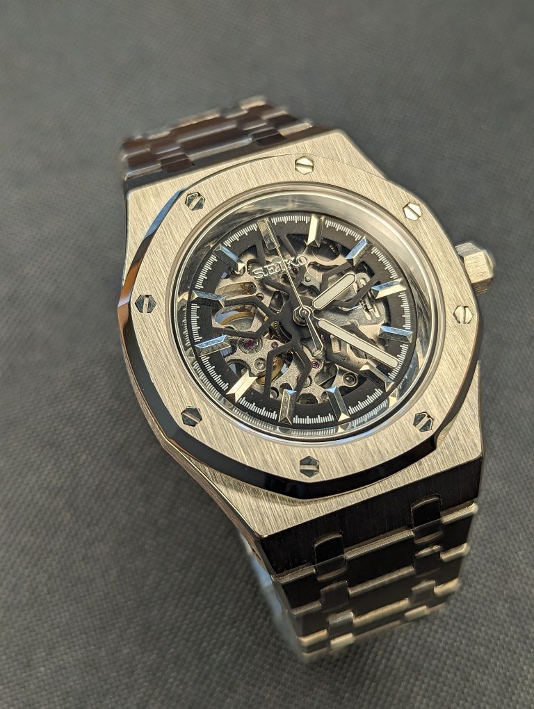 Seiko skeleton mod  oryginalna tarcza