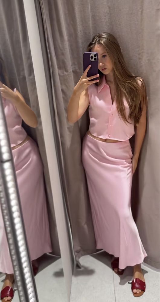 Атласна спідниця Zara