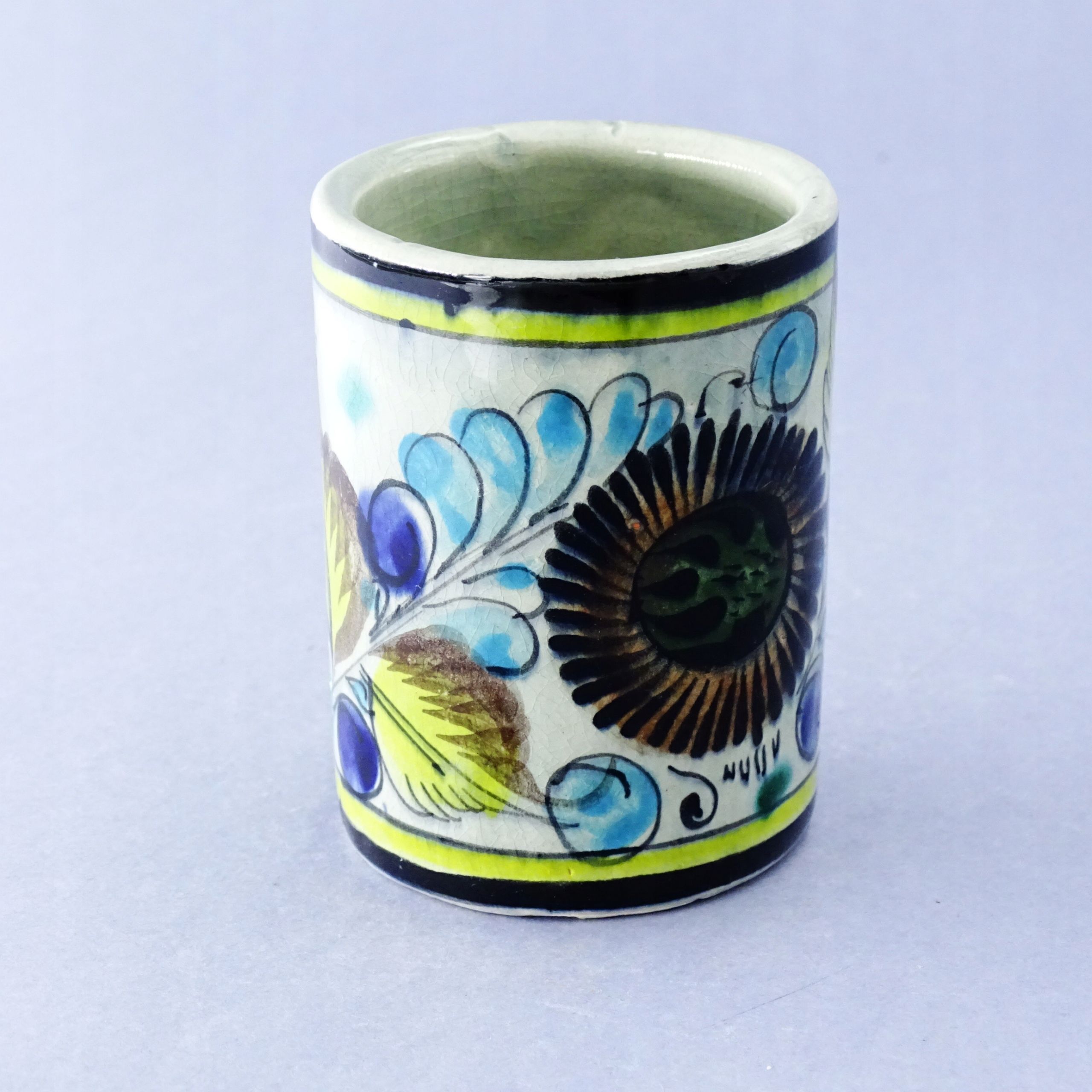 meksyk ręcznie malwoany pojemnik kubek podstawka ceramiczna