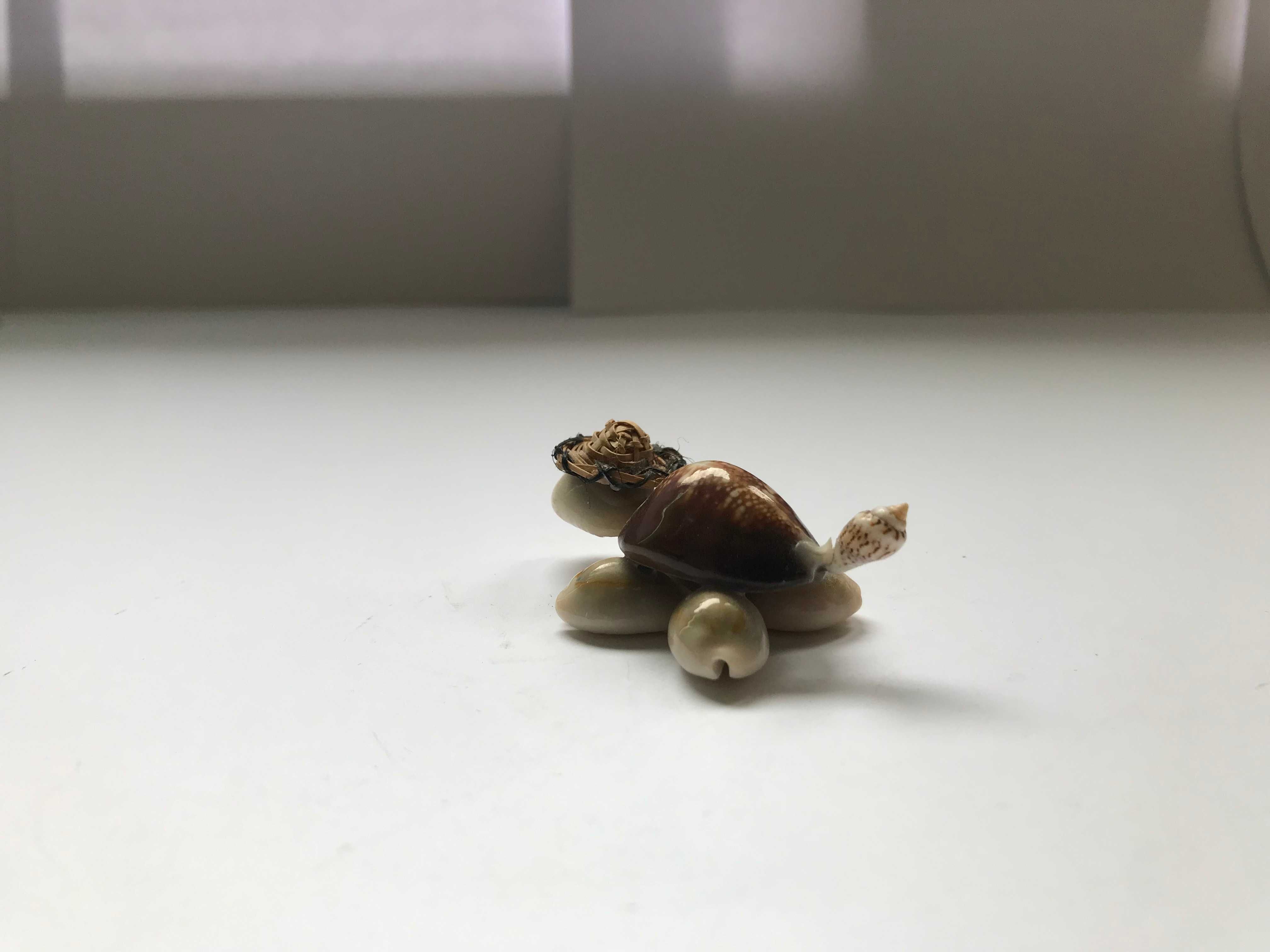 Figurka żółw muszle retro vintage cepelia szklana ceramiczna