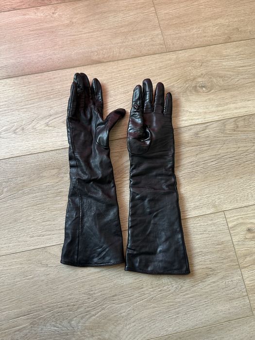 Шкіряні рукавички довгі
