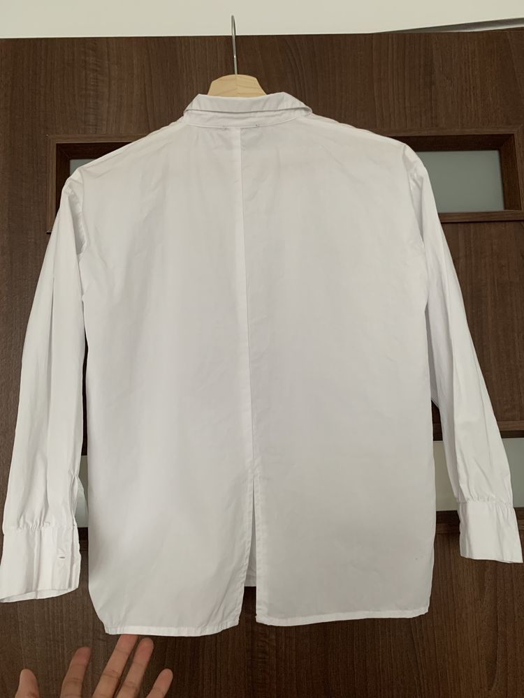 Biała koszula asymetryczna r.140 idealny