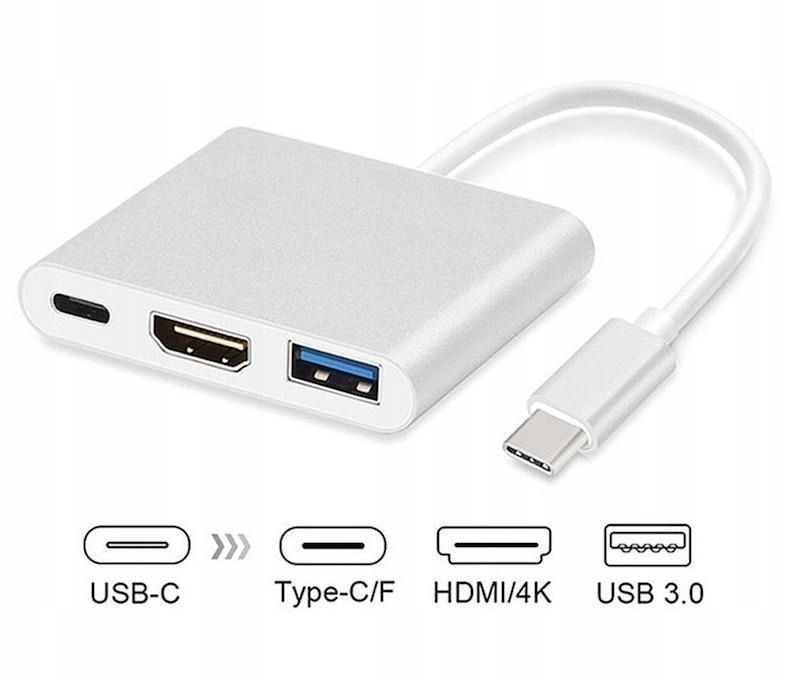 Adapter Kabel usb-c hdmi hub 3w1 usb typ c usb full hd mhl 4k xshop