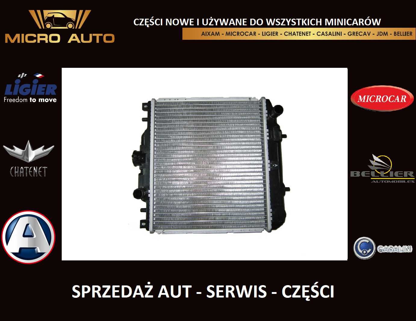 Chłodnica Aixam A741 500 Ligier Microcar JDM Grecav Bellier 506