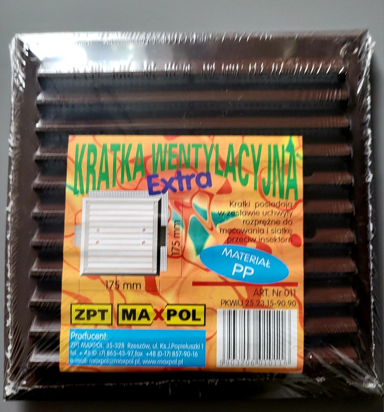 Kratka wentylacyjna z siatką 175mm x 175mm