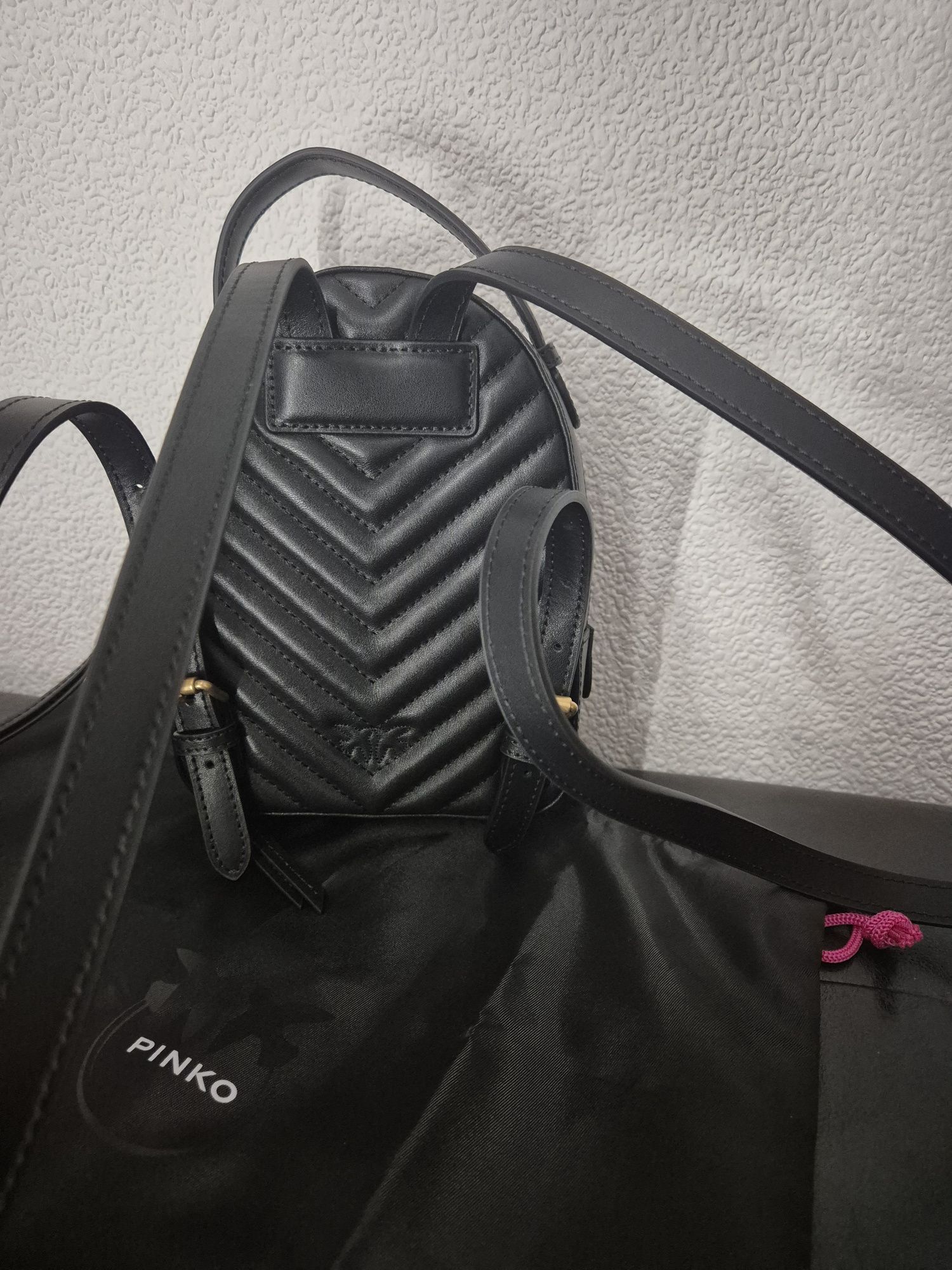 Pinko plecak(gratis pasek)LOVE Click Mini czarny NOWY