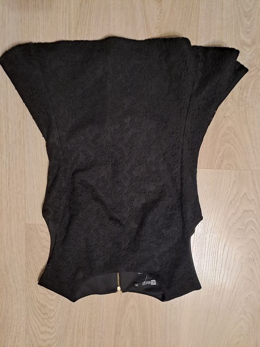 Margo bluzka baskinką czarna koronkowa r. 36 S na Święta bal