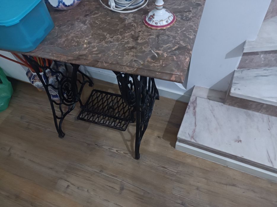 Mesa ina costura c.pedra marmore