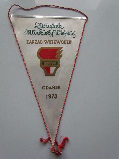 Proporczyk ZSM Związek Młodzieży Wiejskiej Gdańsk Zjazd Krajowy 1973