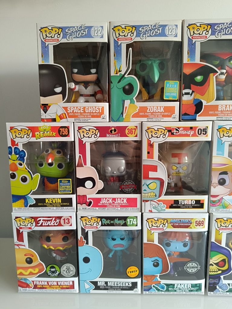Funko pop Minion, Masters of the universe, space ghost, Disney, scooby