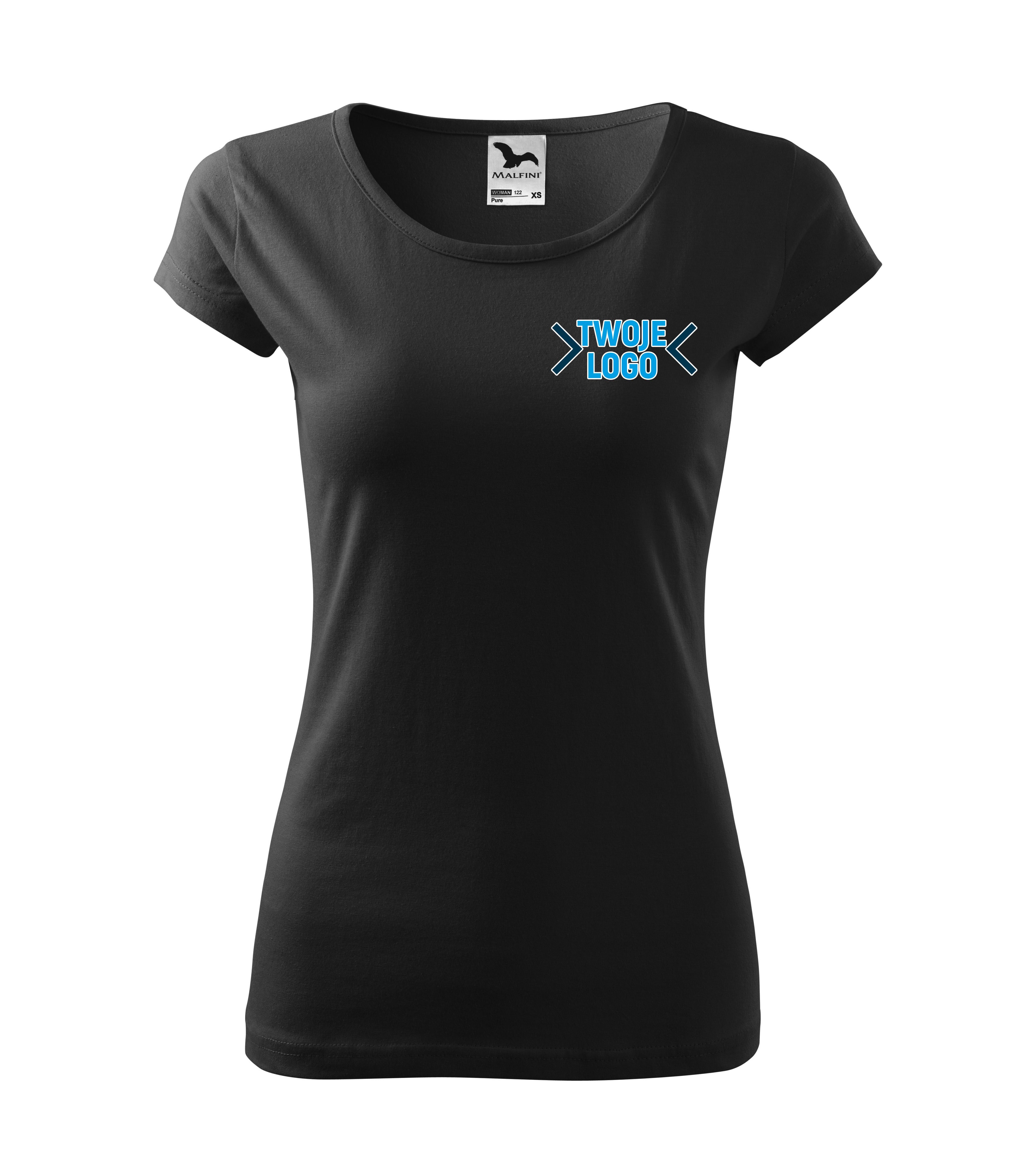 Koszulka t-shirt z własnym nadrukiem logo tekst Malfini Pure damska