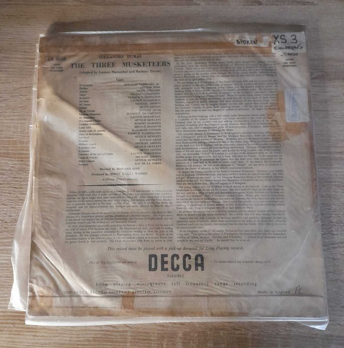 The Three Musketeers Vinyl Record
