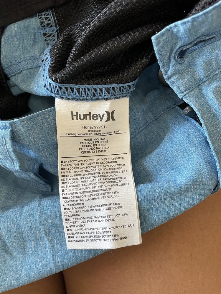 Calções banho compridos estilo ganga Hurley Panthom