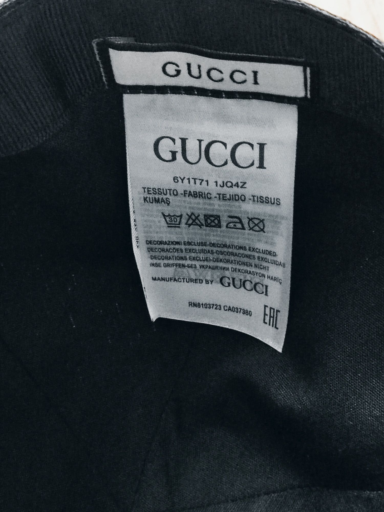 Gucci skórzane logo czapka z daszkiem