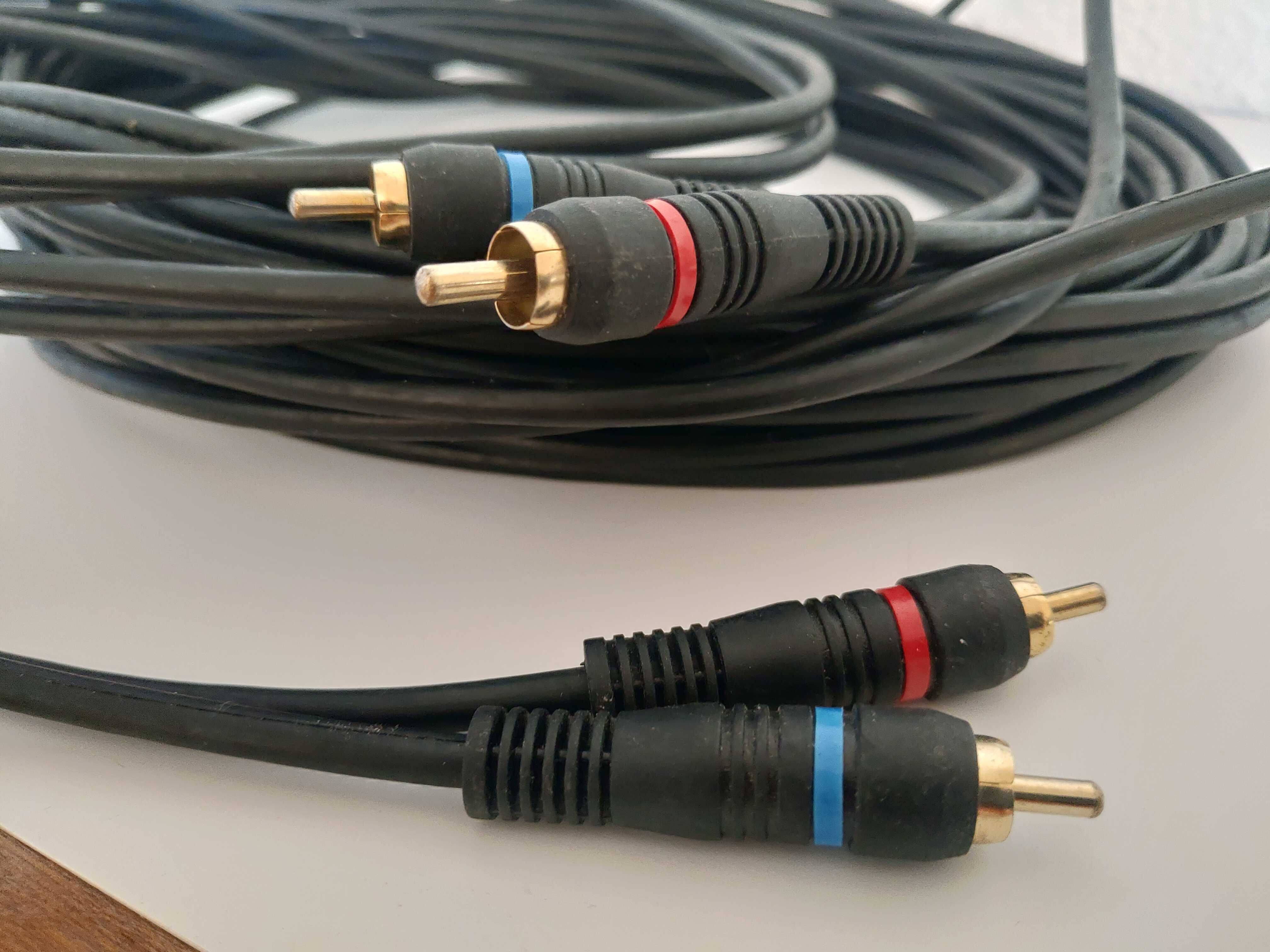 Cabo 2x RCA macho - 2x RCA macho OFC Gold - 10m