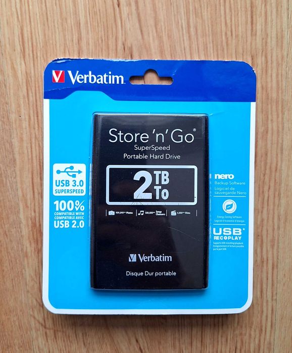 NOWY przenośny dysk zewnętrzny Verbatim Store'n'go 2TB - USB 3.0