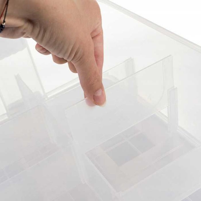 DUŻY MODUŁOWY pojemnik na klocki 5 poziomów z przegródkami