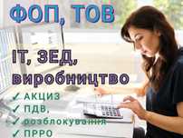 Бухгалтер ТОВ. ФОП. ІТ. ПДВ. Акциз. ПРРО. ЗЕД. Розблокування.