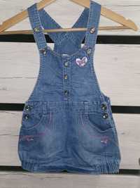 Sukienka jeansowa ogrodniczka 92-98