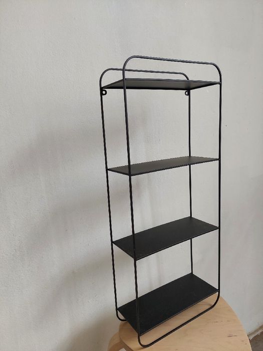 Półka metalowa loft czarna do łazienki na kosmetyki 29x70x12,5cm