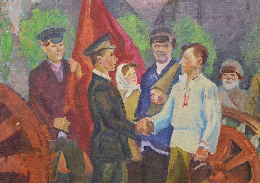 Покулитый Костянтин (1934 г.р.). Соцреализм Колхоз СССР Жанровая