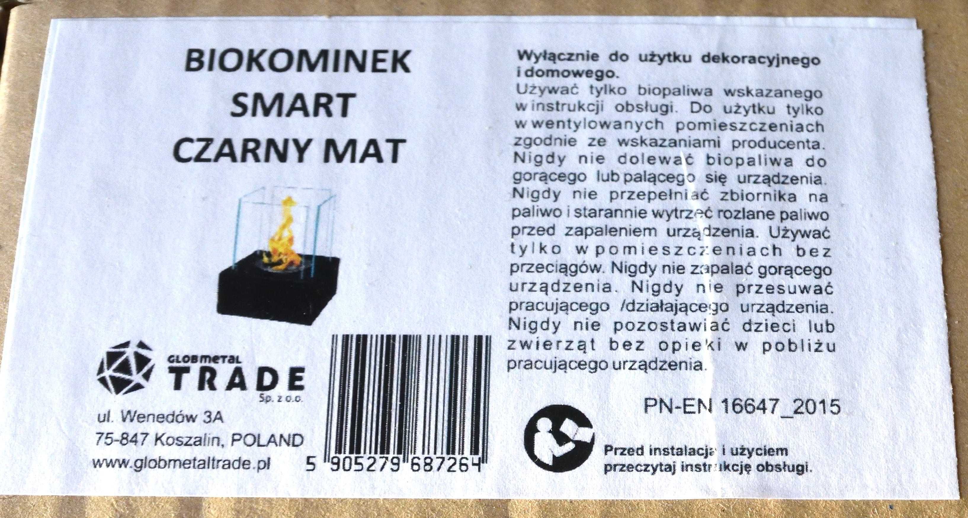 Biokominek wolnostojący "Smart" na paliwo stałe. Kabaty