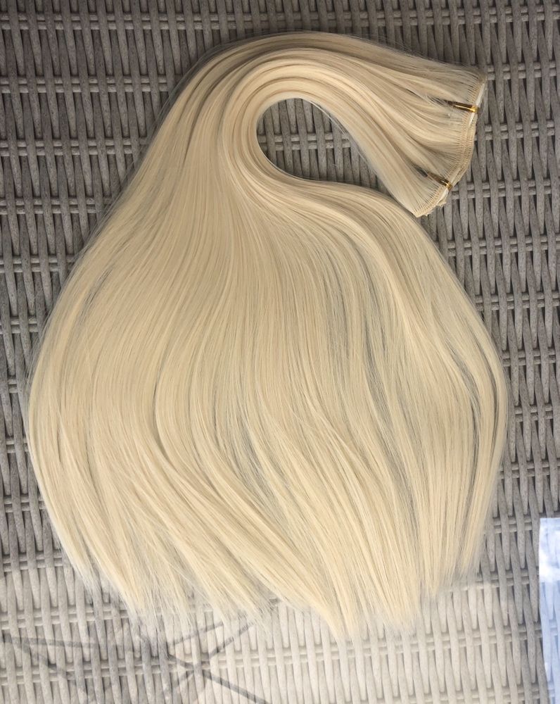 Premium Ultra włosy doczepiane, jasny blond, długie,clip in ( 238 )