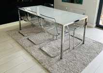 Stół szklany z  6 krzesłami IKEA - 180/85