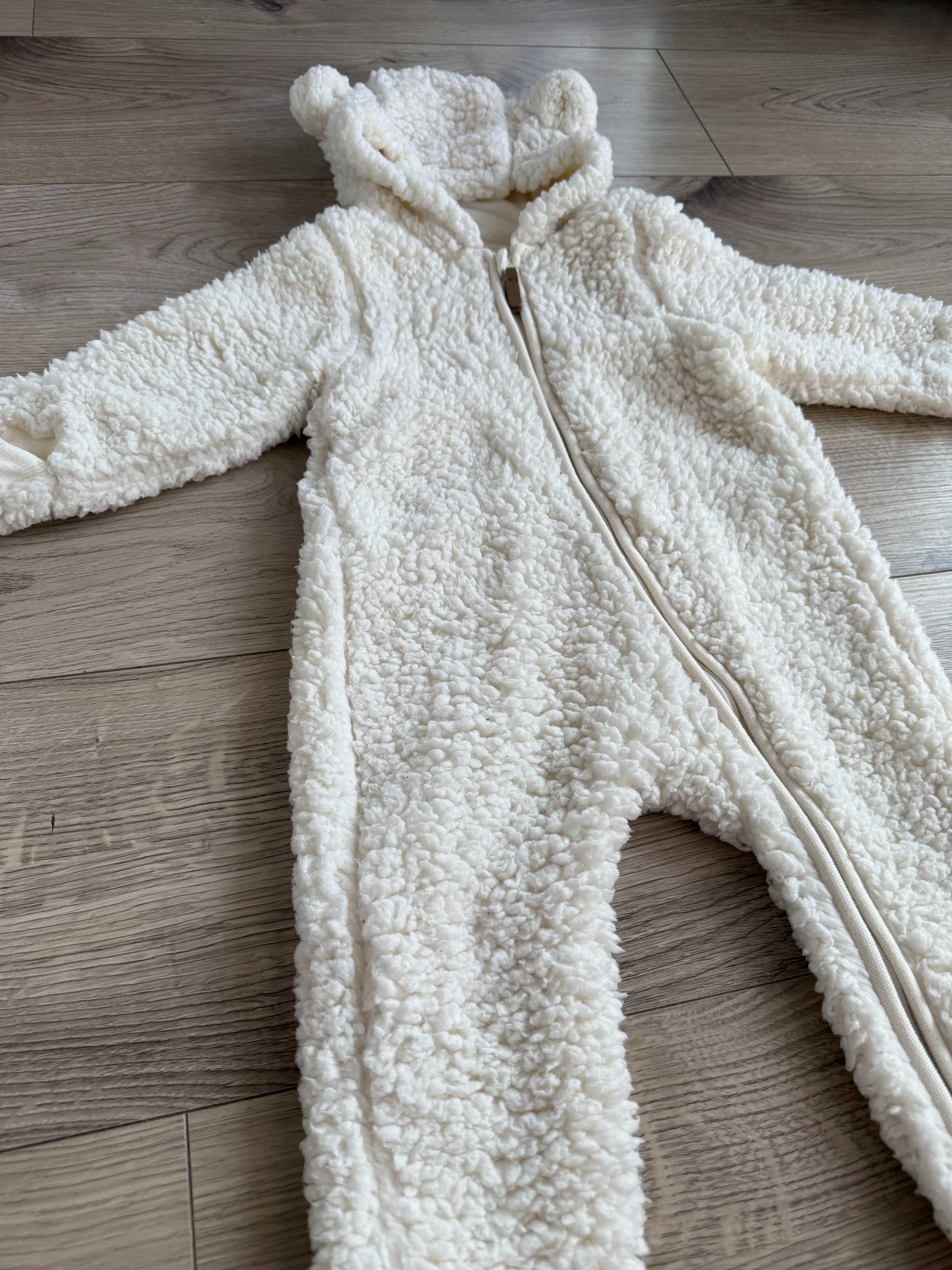 Kombinezon wiosenny futerkowy miś teddy H&M r. 74