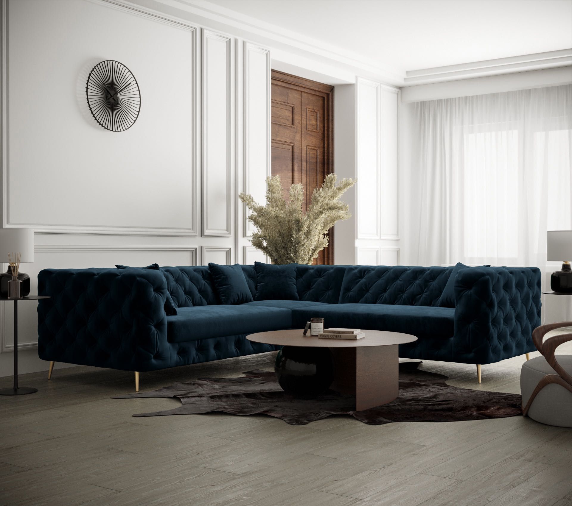 Narożnik Rogówka Chesterfield Glam Elegancki Nowoczesny EN Meble