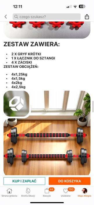 Zestaw hantli 30 kg