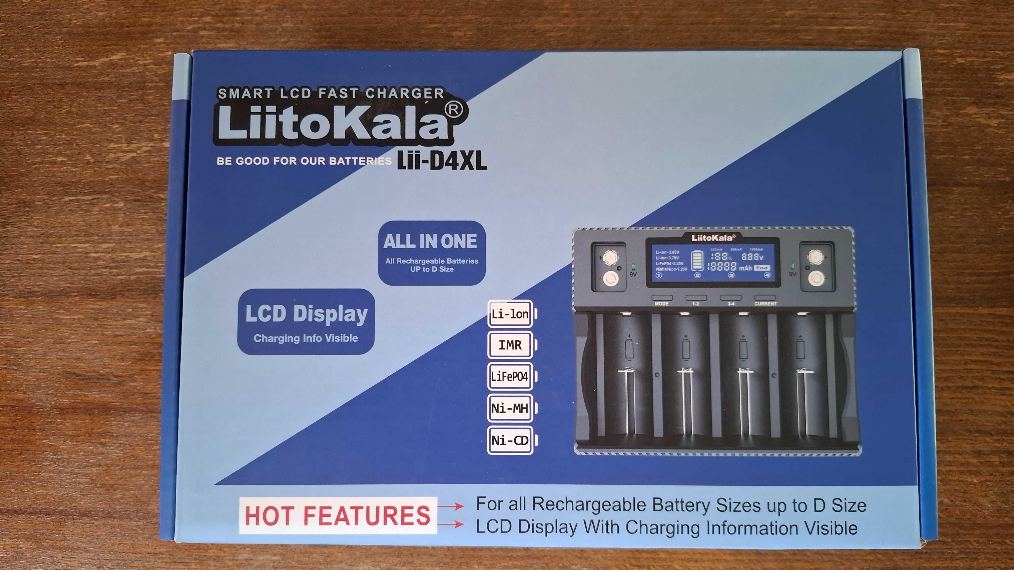 Зарядний пристрій для акумуляторів Liitokala Lii-D4XL, Lii-CH4, Lii-M4