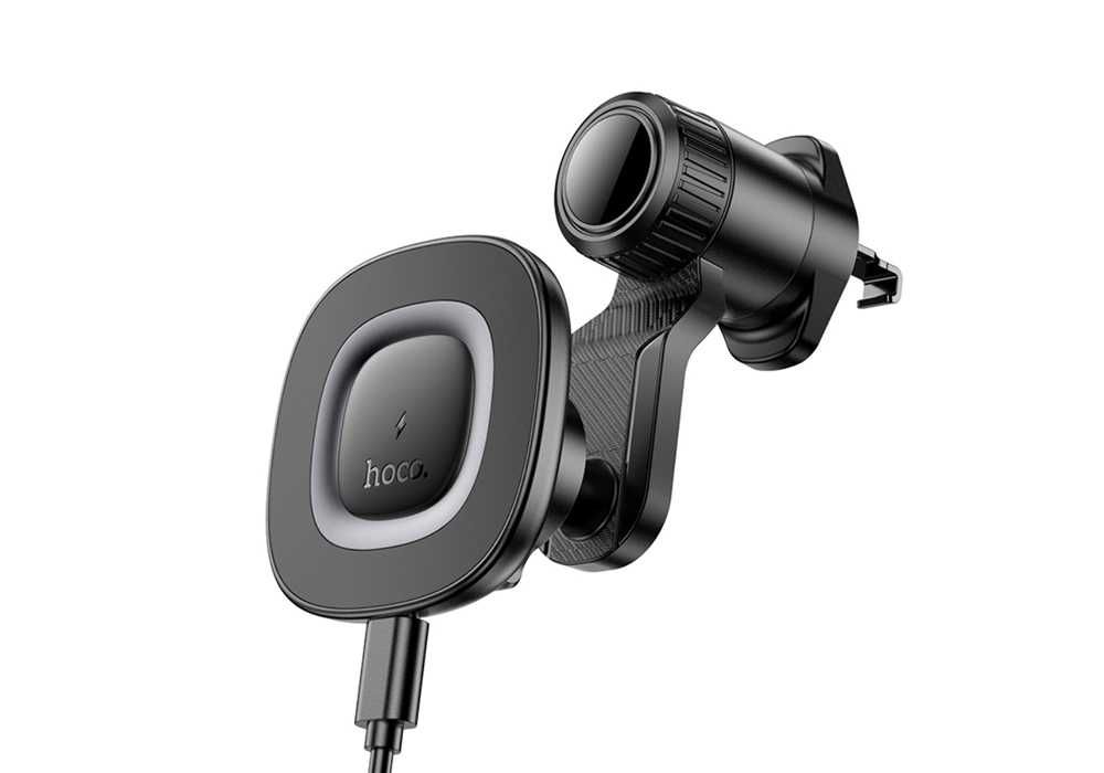 Бездротовий автотримач Hoco HW30 в дефлектор 15Вт USB Type-C Чорний