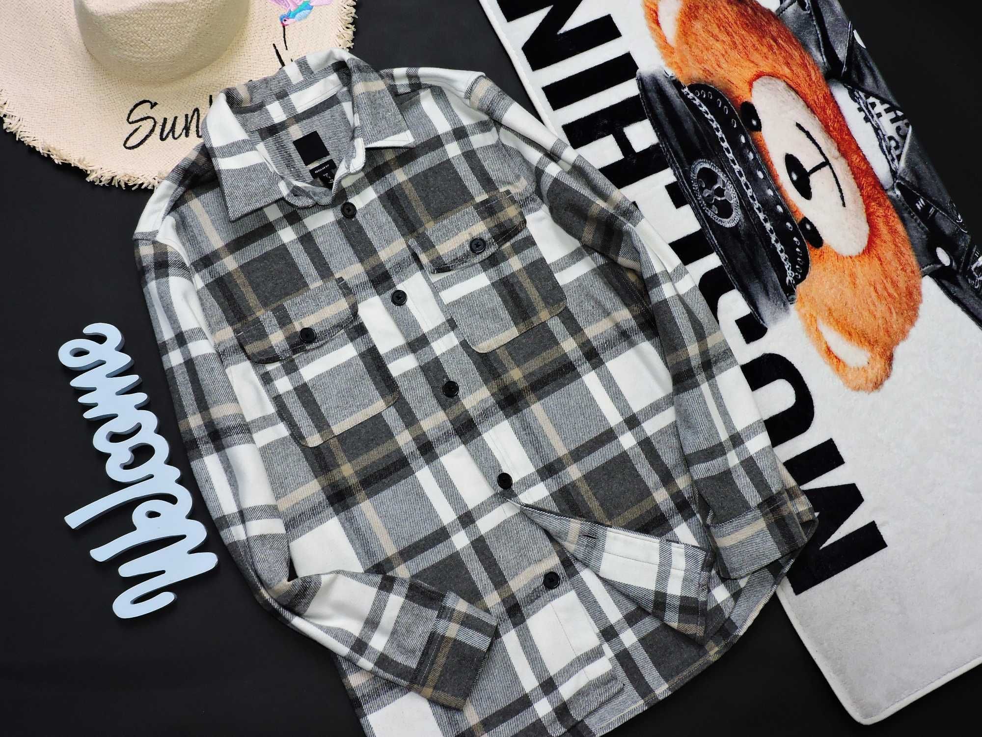 H&M Męska koszula flanelka krata S