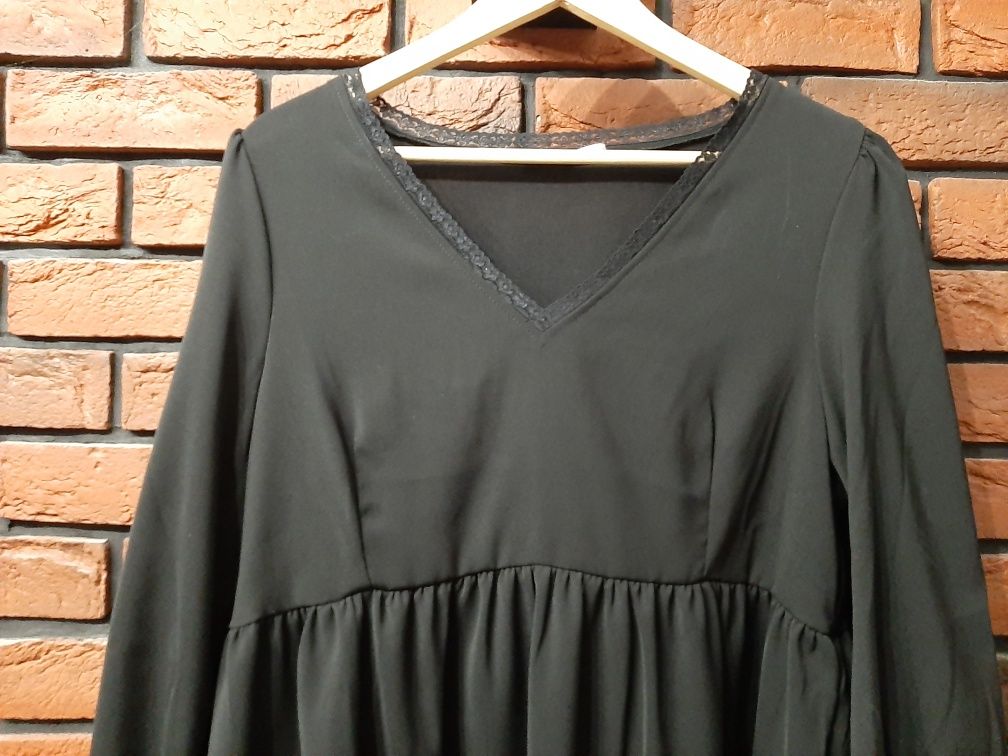Mała czarna elegancka sukienka babydoll r. 40 l
