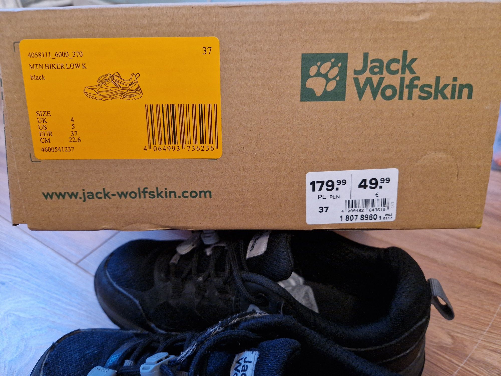 Jack Wolfskin, buty chłopięce r 37, 22,6 cm trekingowe  Mountain Hiker