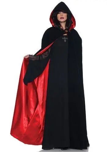 Костюм відьми на Halloween накидка жіноча чорно-червона