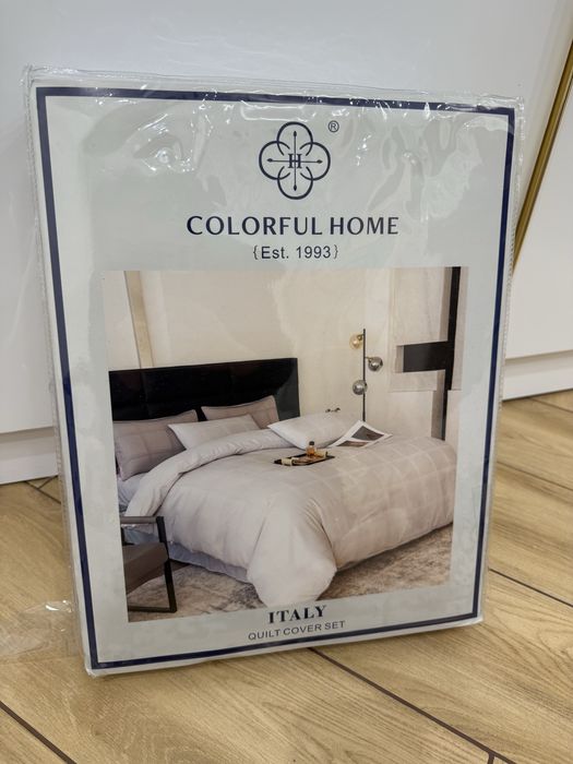 Постільна білизна комплект євро світло-сіра