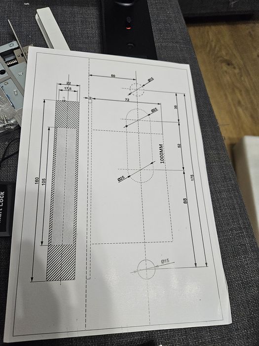 Klamka na kod+czytnik RFID+palec
