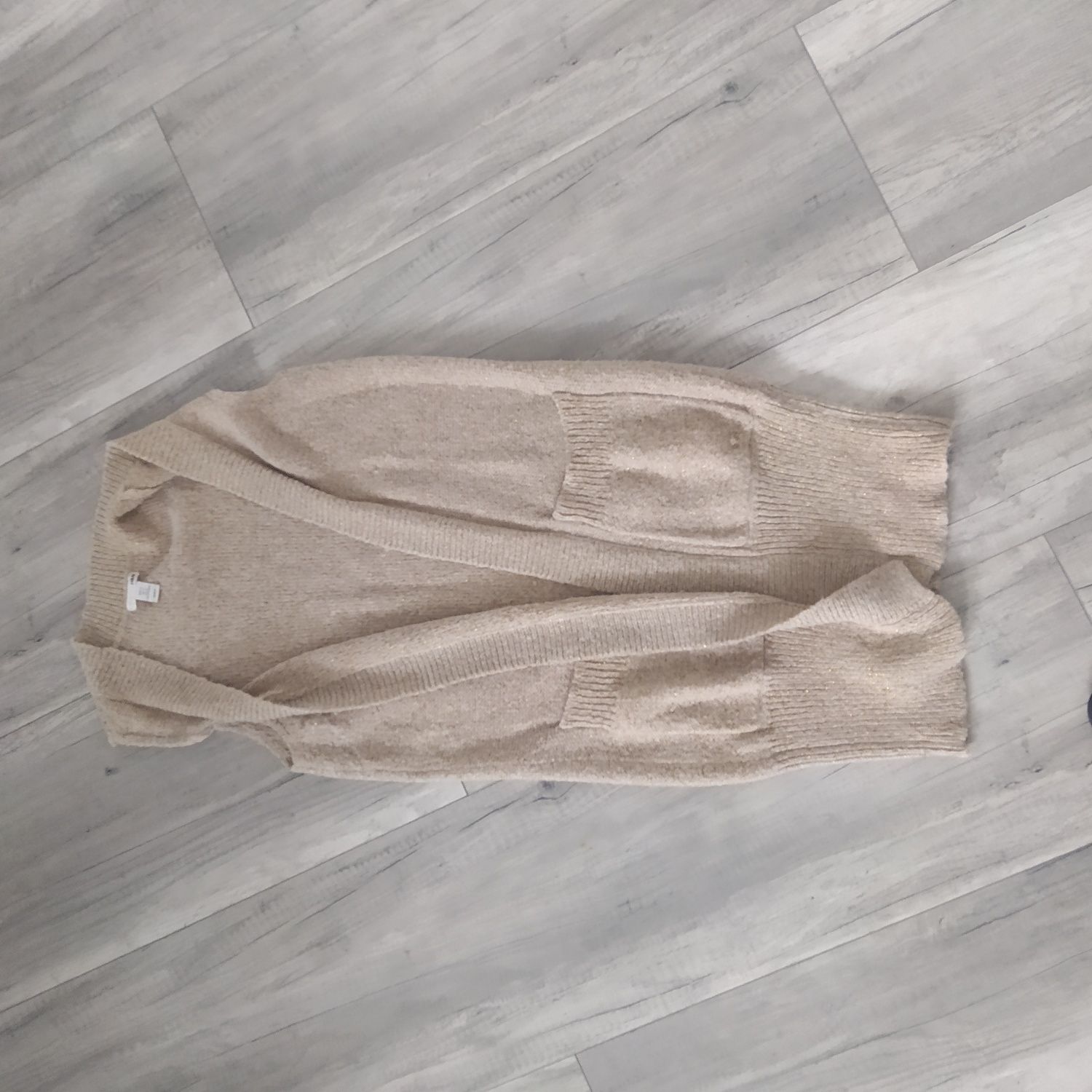 Sweterkowa kamizelka beż, jak nowa, h&m./25zł